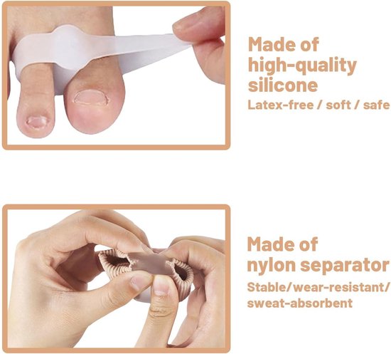 Pack van 2 Gel Bunion Correctors en Soft Spacers voor Grote Tenen, Voetcorrectie, Klauwteen en Comfort voor Mannen en Vrouwen — afbeelding 2