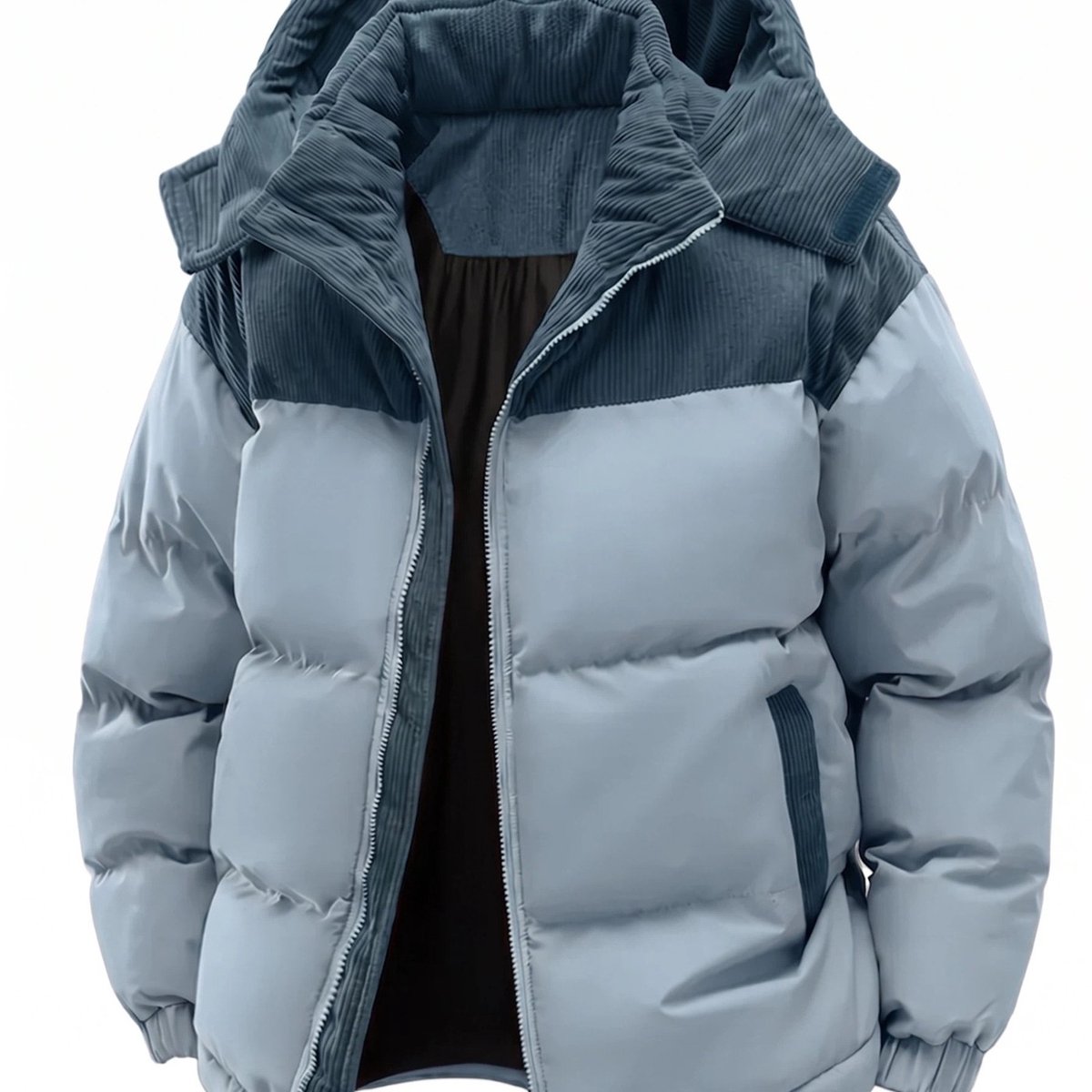 Currero Winterjas Parka Heren Lange Jas Mannen Wintermantel Overjas Gewatteerd Waterdicht Winter Stijlvol Mantel Volwassen Hemelsblauw