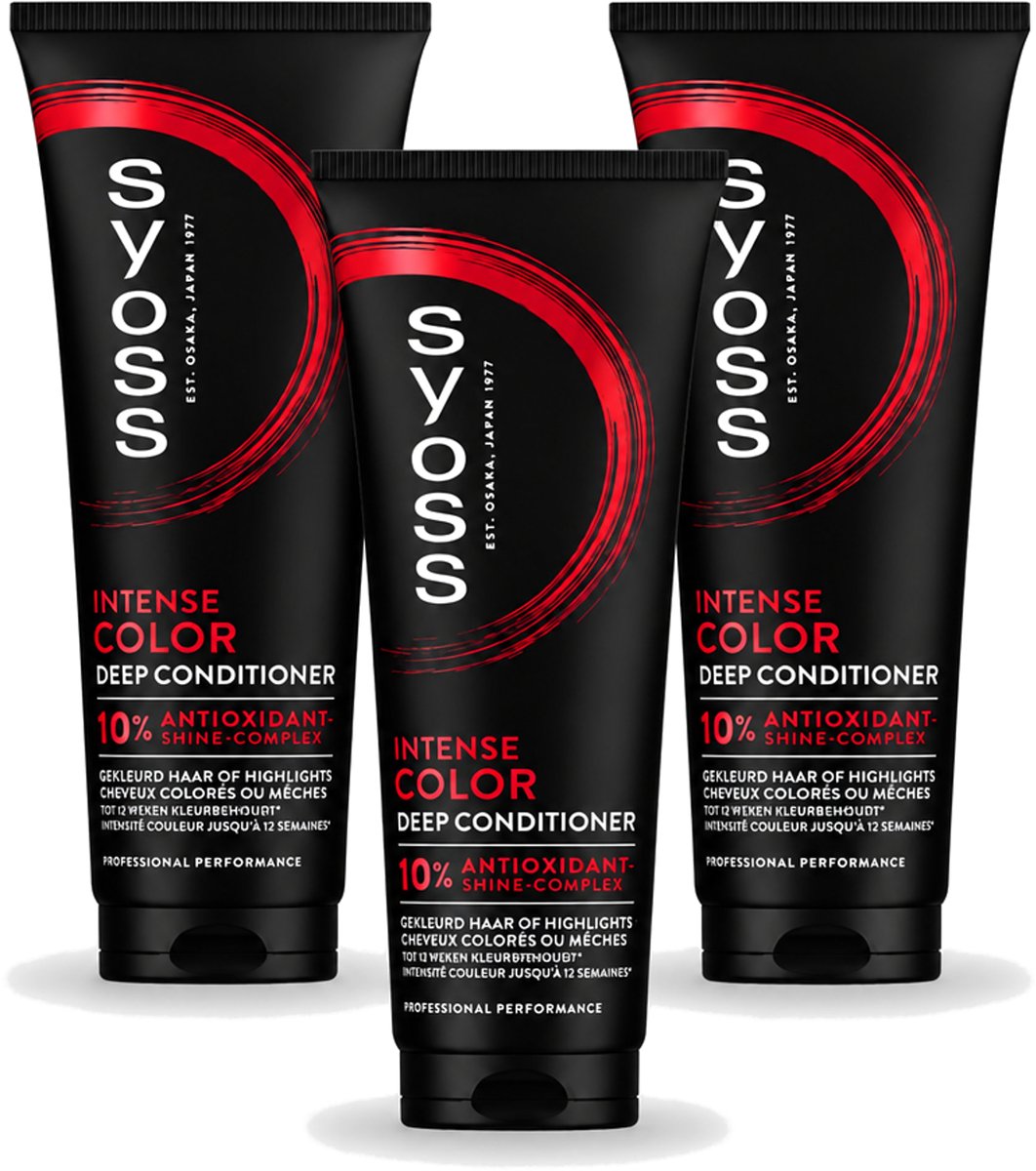 3 x Syoss - Intense Color - Deep Conditioner - Kleurbehoud tot 12 Weken - 250 ml - Voordeelverpakking - 3 stuks