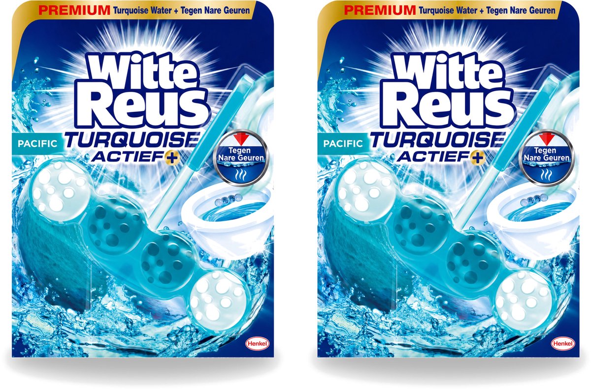 2 x Witte Reus - Turquoise Actief Toiletblok - 1 Toiletblok - Voordeelverpakking - 2 stuks