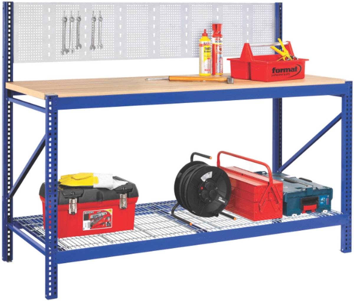Avasco Industrial Work 190 - Werkbank - 145x190x60 cm - Blauw