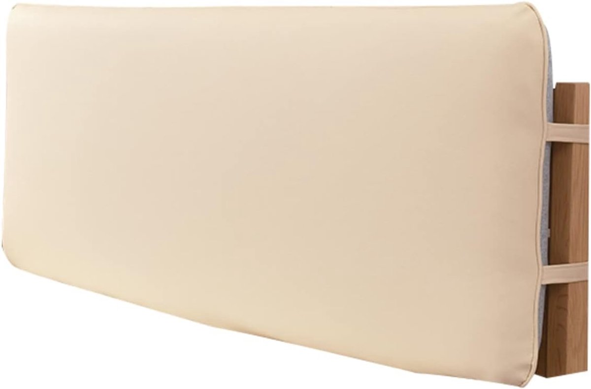 Eenvoudig en modern nachtkastje zacht kussen, hoofdeinde zacht bedekt groot rugleuningskussen voor dubbelzijdig gebruik, Tatami kussen nachtkastje (kleur: beige, maat: 150cm/59,1in)