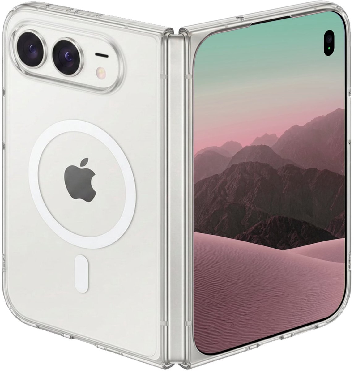 Hoesje - Geschikt voor Apple iPhone Duo - Magsafe Compatible - Sterk & Shockproof - Back Cover - Shock Proof Case - Telefoon Hoes Shockproof - Transparant