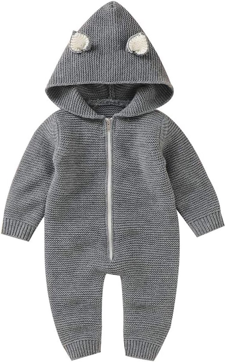 Rompertjes Jongens Rits Onesies Pasgeboren Meisjes Trui Hooded Gebreide Jumpsuit Kleding Outfits