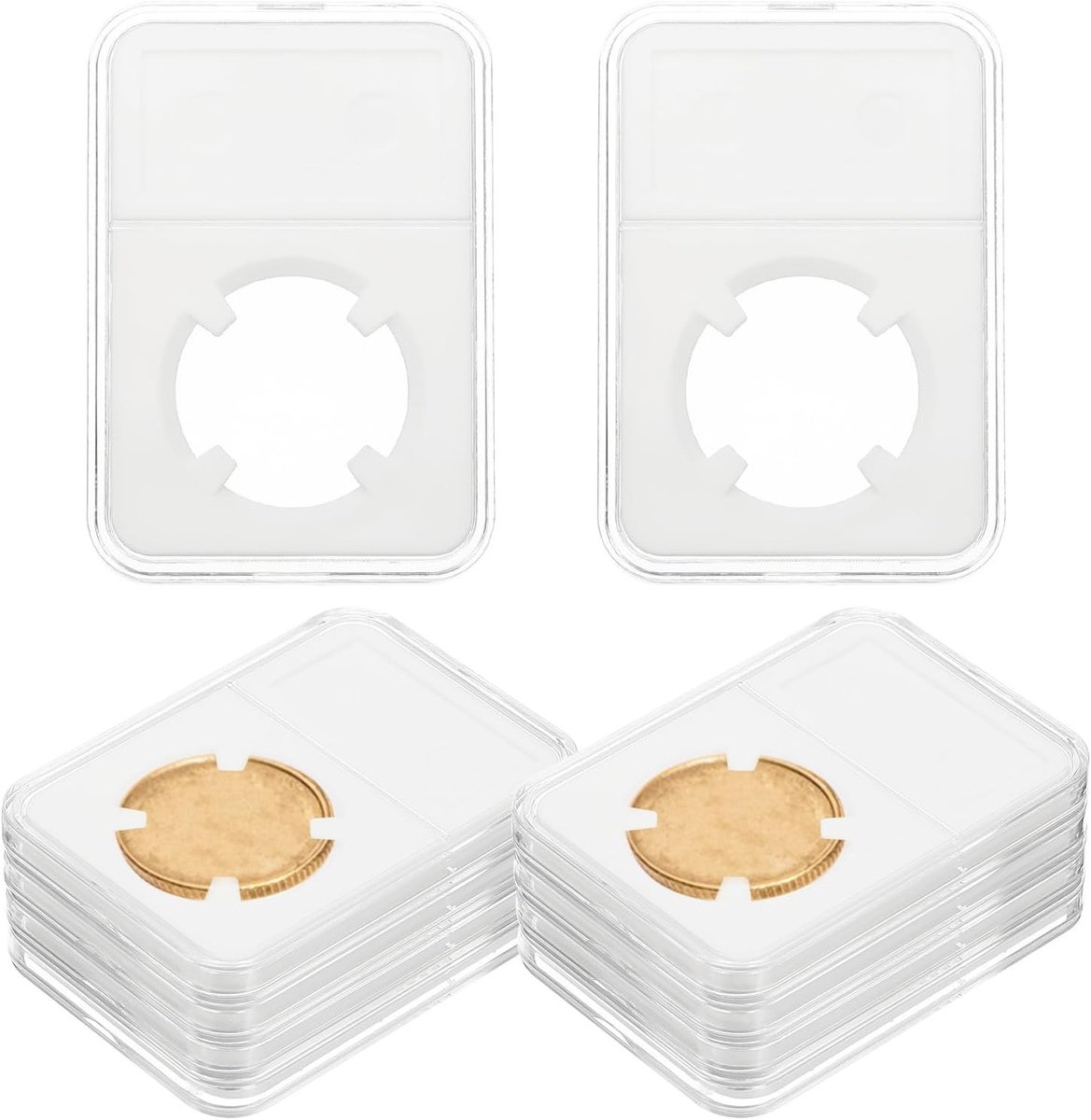 30mm Coin Lab Display Holder - 10 Stuks Heldere Muntencase, Plastic Opbergdoos voor Muntverzamelaars, Bescherming en Organisatie van Munten
