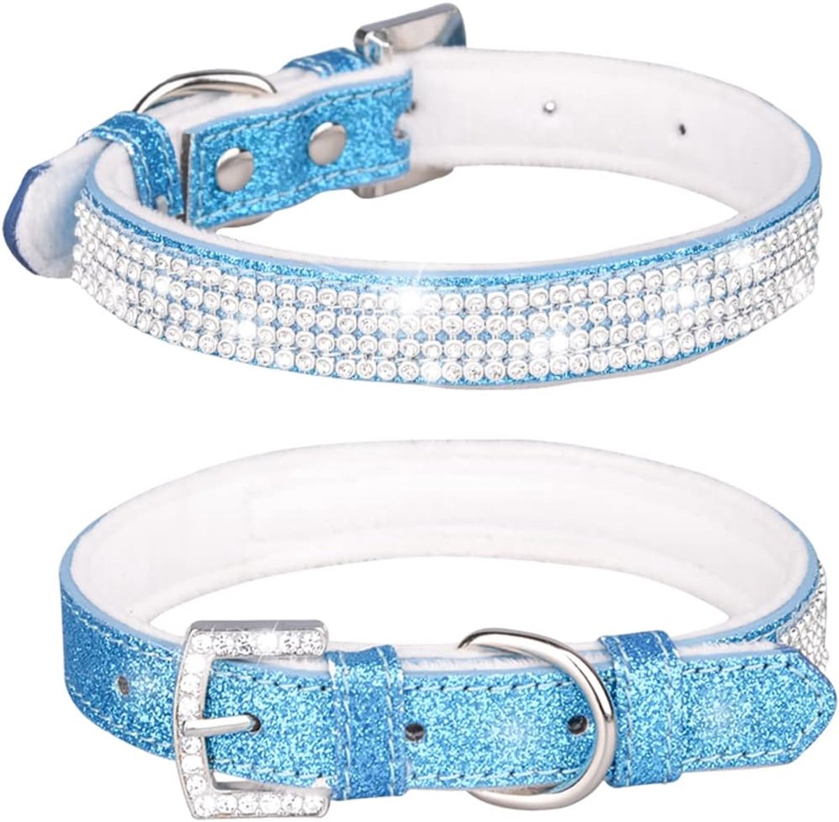 Kat- en Hondenhalsband in Glanzende Strass Steentjes, Ketting voor Honden en Katten met Strass, Koreaanse Wol Bling Glitter Strass Halsband