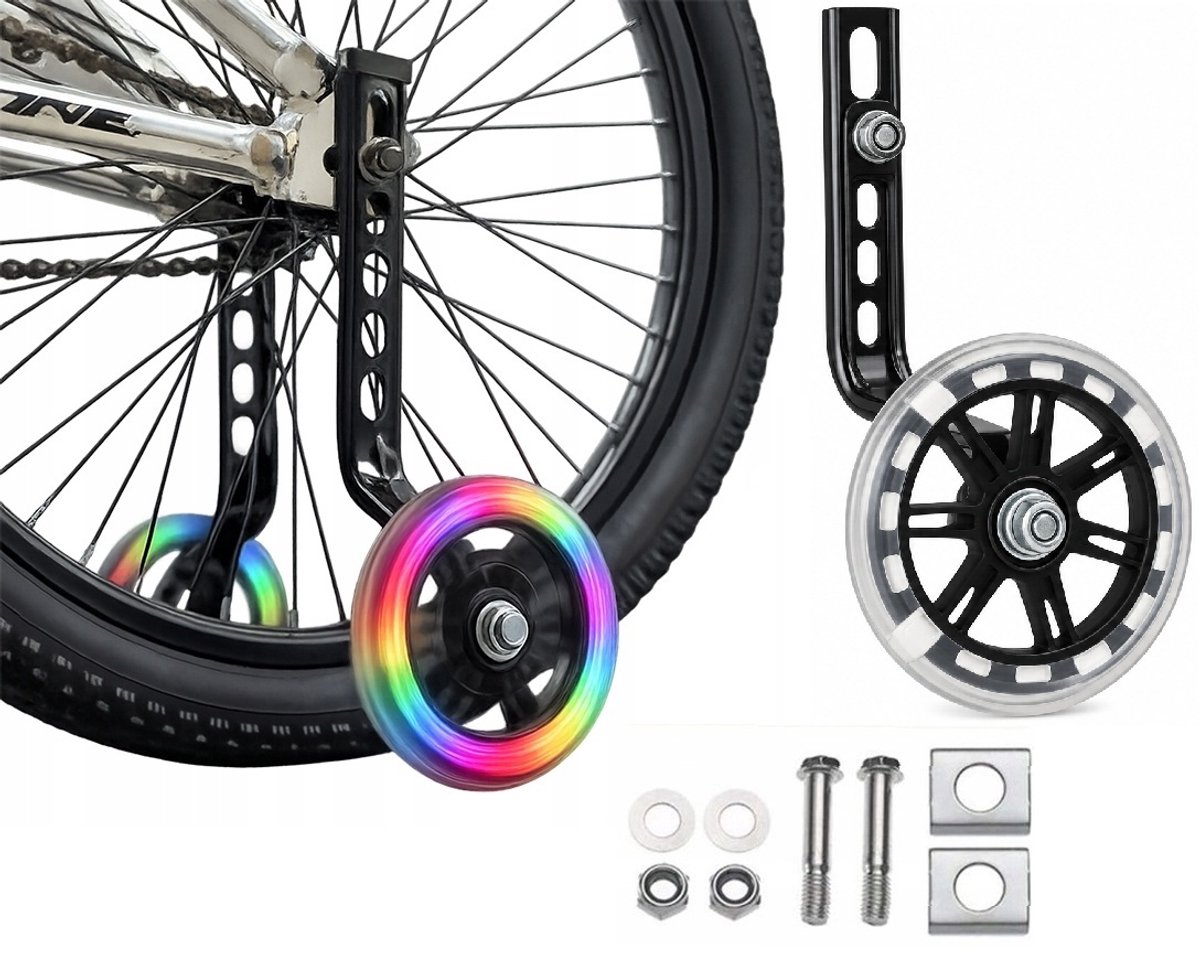 Kinderfiets Zijwieltjes met LED Verlichting – Geschikt voor 12 t/m 20 Inch – Fiets Zijwielen – Fietsaccessoires