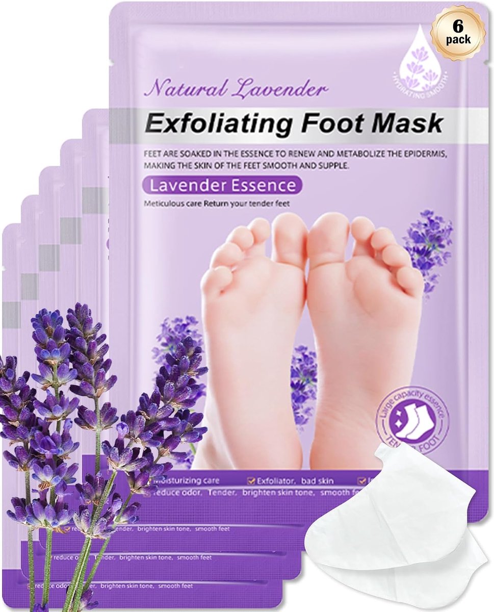Paar Eeltverwijderende Voet Peeling Voetmasker, Hydraterende Voetmasker Sokken, Natuurlijke En Milde Voetverzorging Voor Droge En Gebarsten Voeten Mannen Vrouwen Foot Mask-Lavender