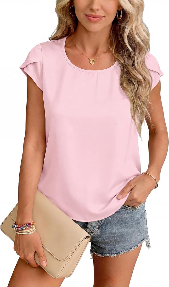 Dames Tops Zomer Chiffon Elegant Casual Blouses Licht Dunne Zachte Shirts Basic Slim Fit Dames T-Shirt
