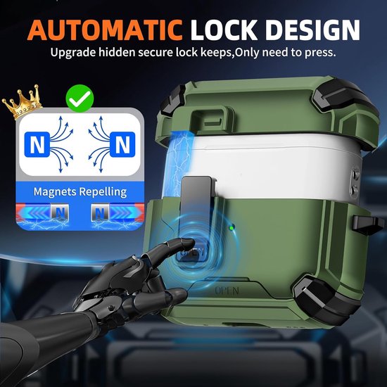 For AirPods Pro 3 Case, Auto-Locking-Army — afbeelding 3