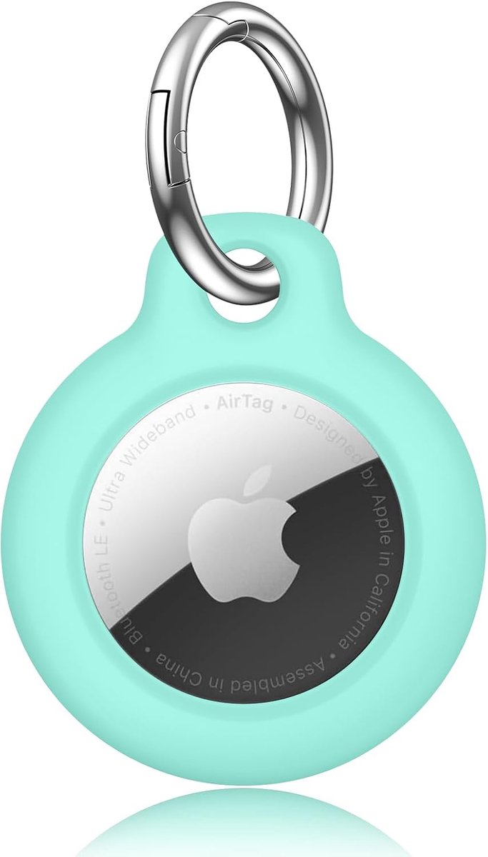 Hoes voor Apple AirTag, sleutelhanger, draagbare sleutelringafdekking, beschermhoes voor de AirTag, case tracker, mintgroen