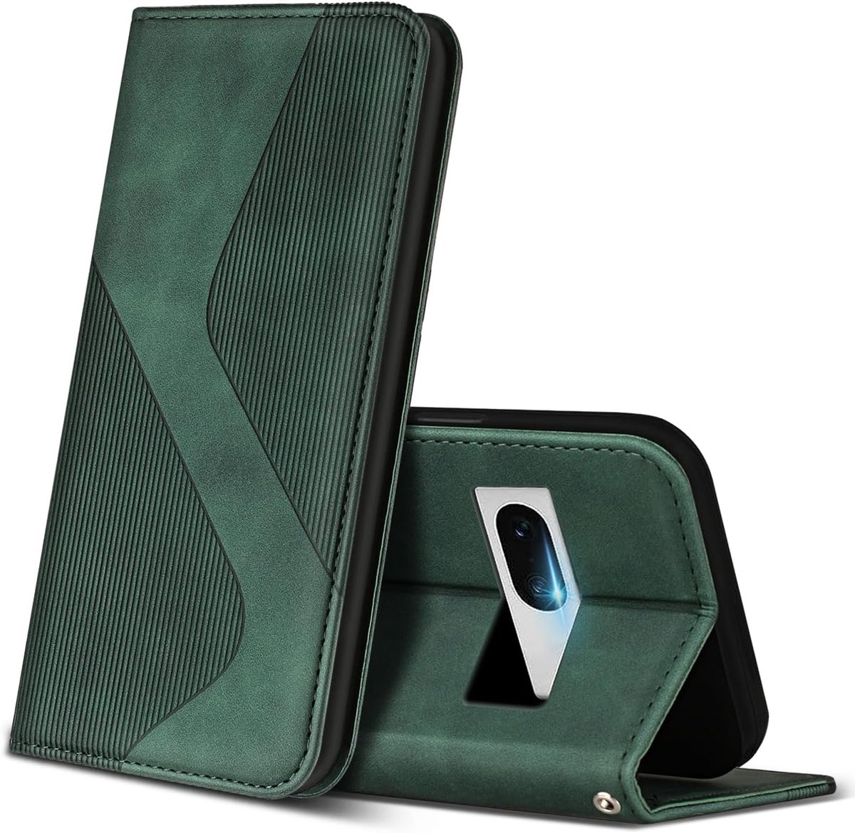 Hoesje voor Google Pixel 7a, PU Kunstleer Bookcase Telefoonhoesjes met [Kaartsleuven] [Stand], Flip Case Beschermhoesje voor Google 7a (Groen)