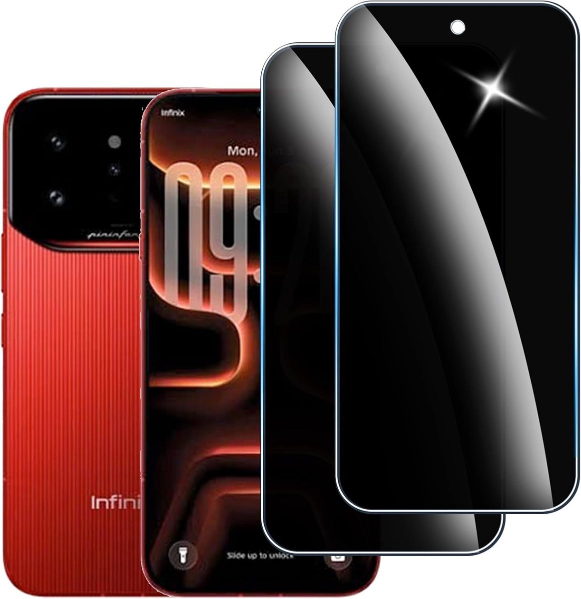 2 Stuks Anti-Spionage Screenprotector Gehard Glas voor Infinix NOTE 60 Ultra, 9H Hardheid, Anti-Kras, Anti-Vingerafdruk, Bubble Proof, Volledige Afdekking