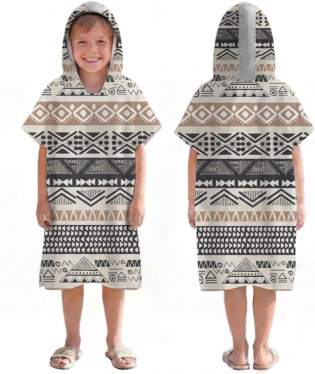 Surfponcho, omkleedhanddoek, badjas met capuchon voor volwassenen (heren en dames). Ideaal voor zwemmen, het strand, surfen, duiken, thuis, warmwaterbronnen en baden, Kid-M