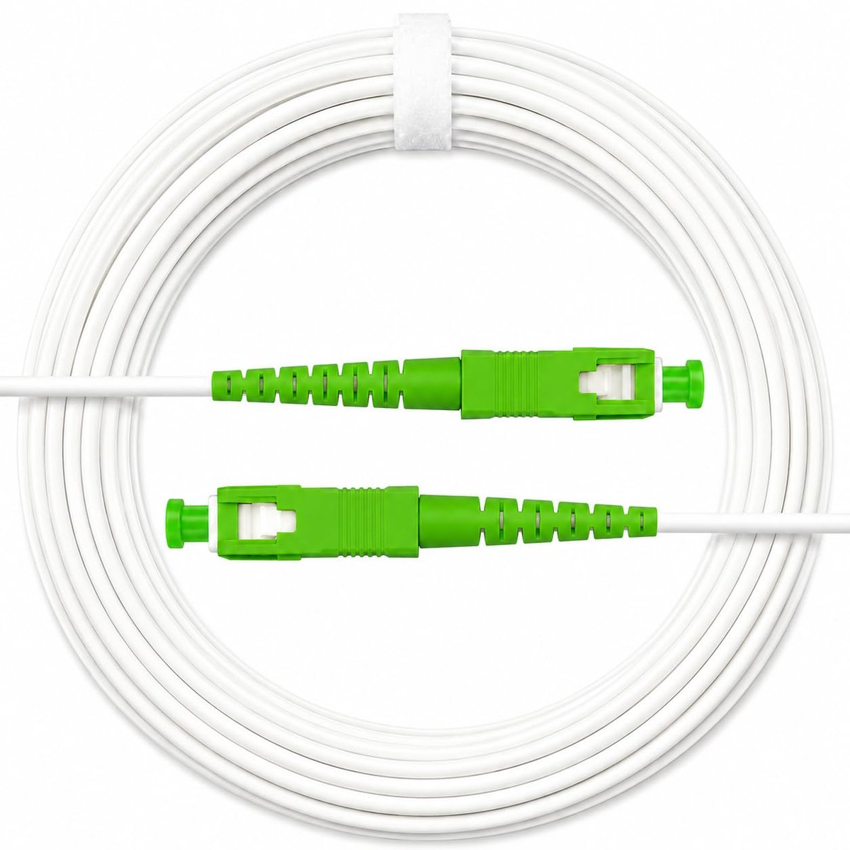 Glasvezelkabel OS2, single-mode Simplex SC/APC naar SC/APC, 30 m, 9/125 µm G.657.A2, LSZH, laag verlies, wit