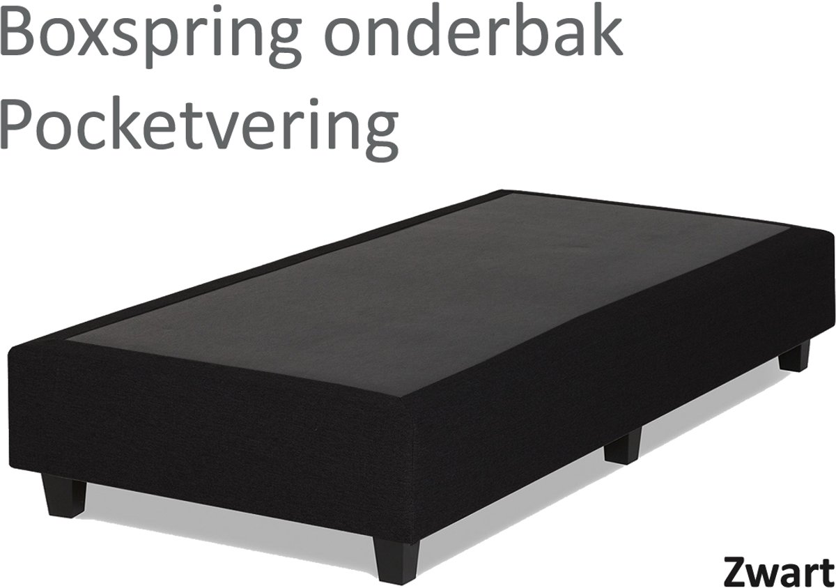 Boxspring.nl Boxspringonderbak Pocketvering, 90 x 200cm, Zwart | Losse boxspring | Boxspring bedbodem | Boxspring onderstel | Pocketboxspring | Boxspring zonder matras