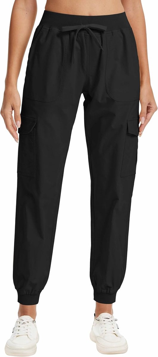 Dames Lounge Lichtgewicht Sneldrogend Elastisch Cargobroek Sportieve Workout Casual Afritsbaar Outdoor Broek met Zakken