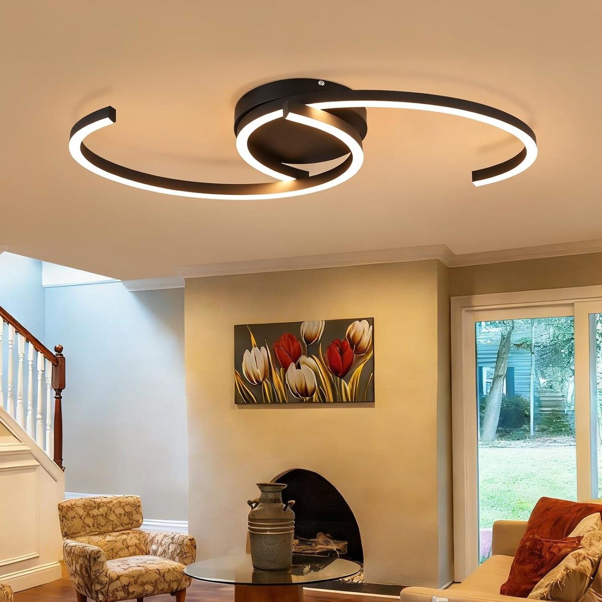 Plafondlamp LED Slaapkamer - 24W Woonkamerlamp Modern Design 330°