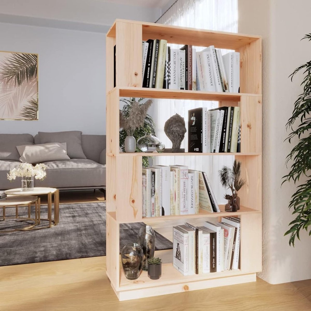 Boekenkast ruimteverdeler boekenkast ruimteverdeler moderne woonkamer slaapkamer kantoor massief grenen 80x25x132cm