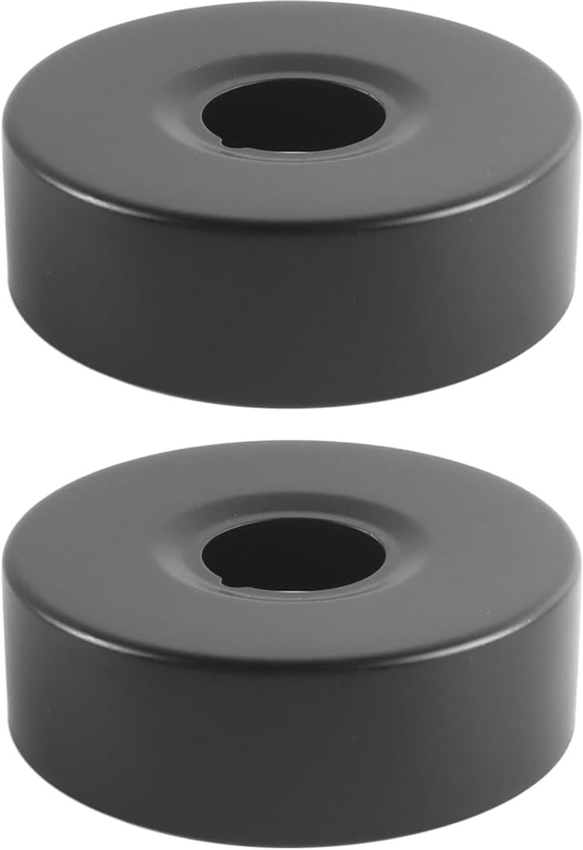 2 stuks rozet douchekranen, 3/4 inch roestvrij staal, zwarte rozet buisafdekking voor douchekranen, kranen, radiatoren (80 x 25 mm)