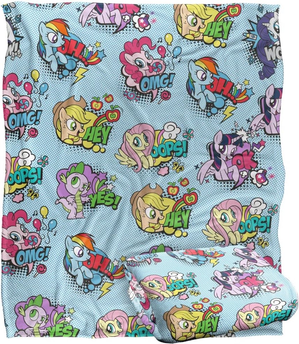 Little Pony Mlp Pop Art Patroon Silky Touch Super Zachte Sprei Deken 152 x 127 cm