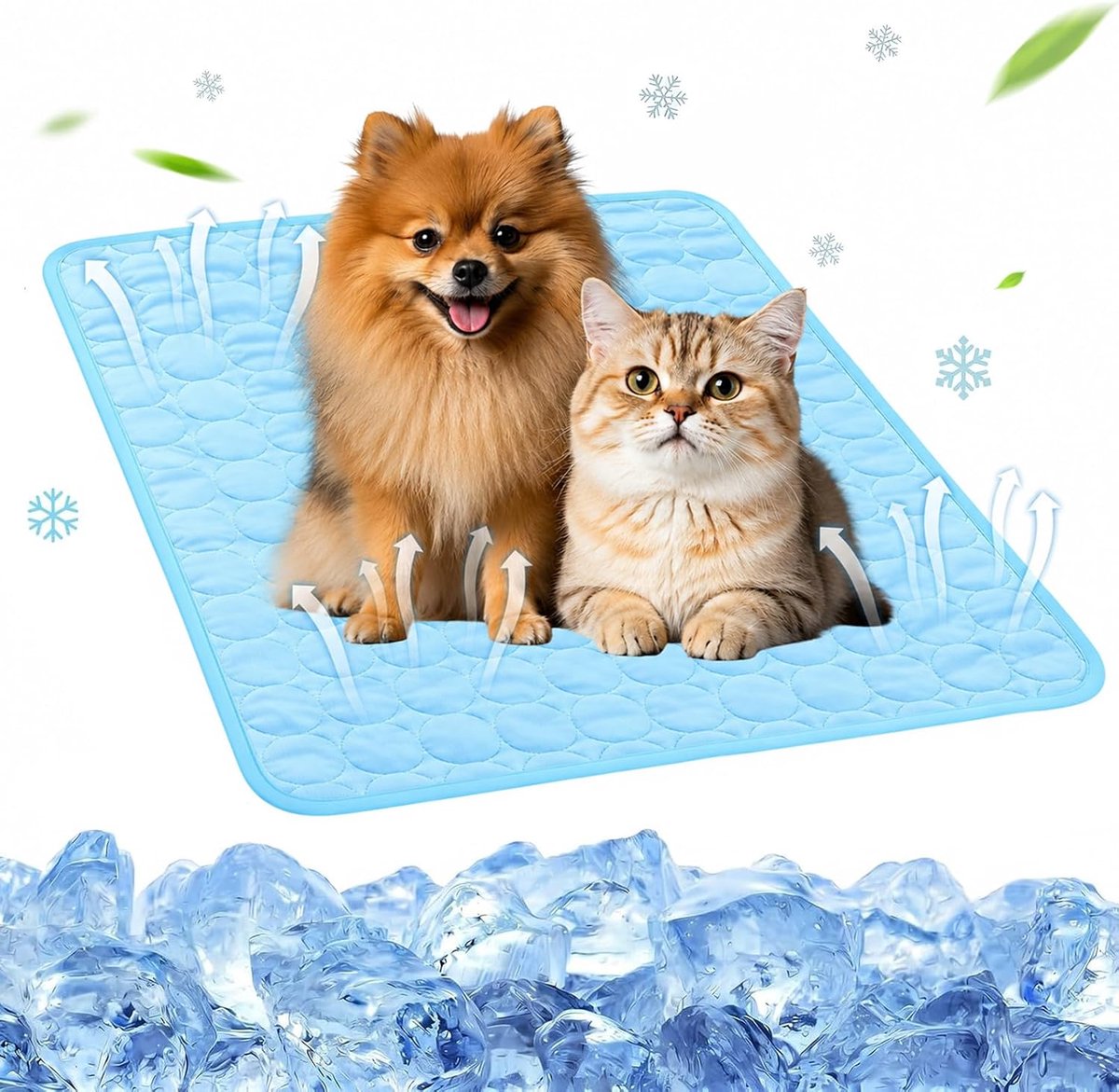 Koelmat voor honden, huisdieren, verkoelend, wasbaar, voor katten, matten voor honden, zomer, zelfkoelend voor huisdieren, ideaal voor de zomer (L)