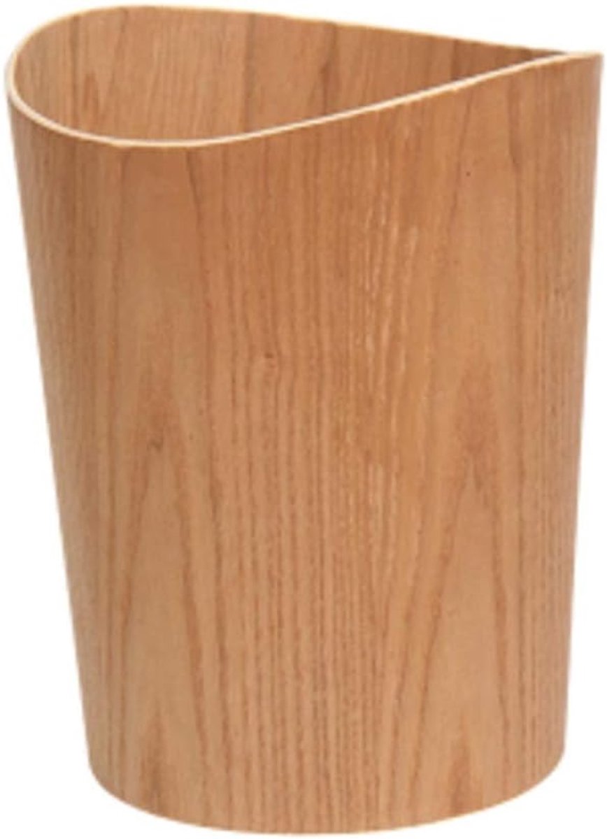 Prullenbak Vuilnisbak Nordic Style, Houten, 3.2L / 2.1gallon, licht bruin, bruin, donker bruin, vuilnisbak met Deksel voor Vuilnisbak (Color : K, Grootte : 12L)