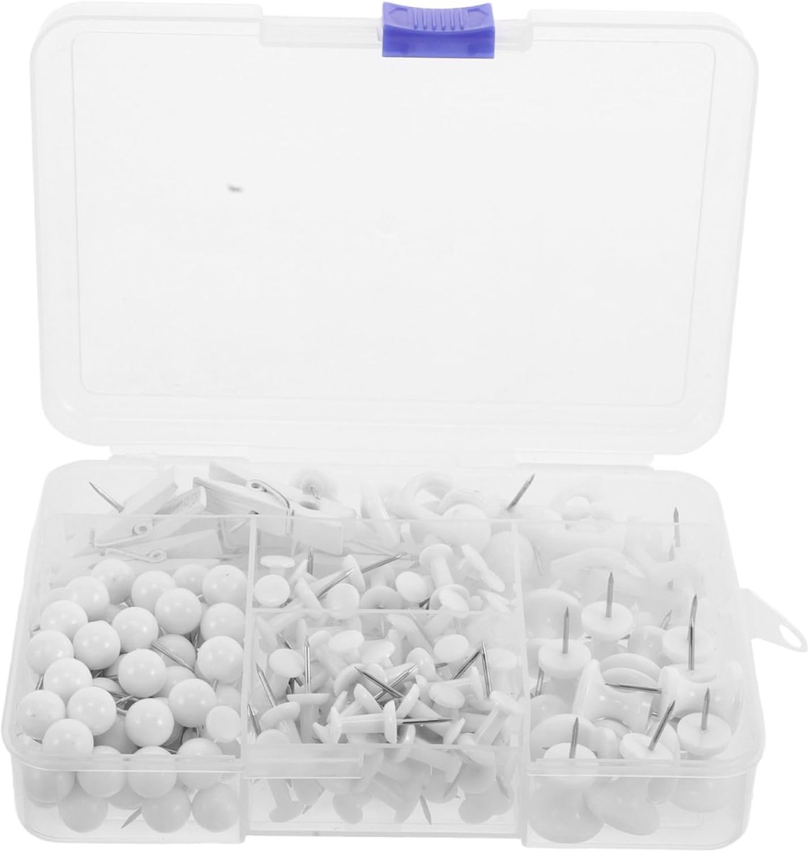 200 Stuks Push Pins Set Wit Met Duurzame Klemmen Voor Kantoor Corkboard Organisatie Veilig Voor Documenten Muren