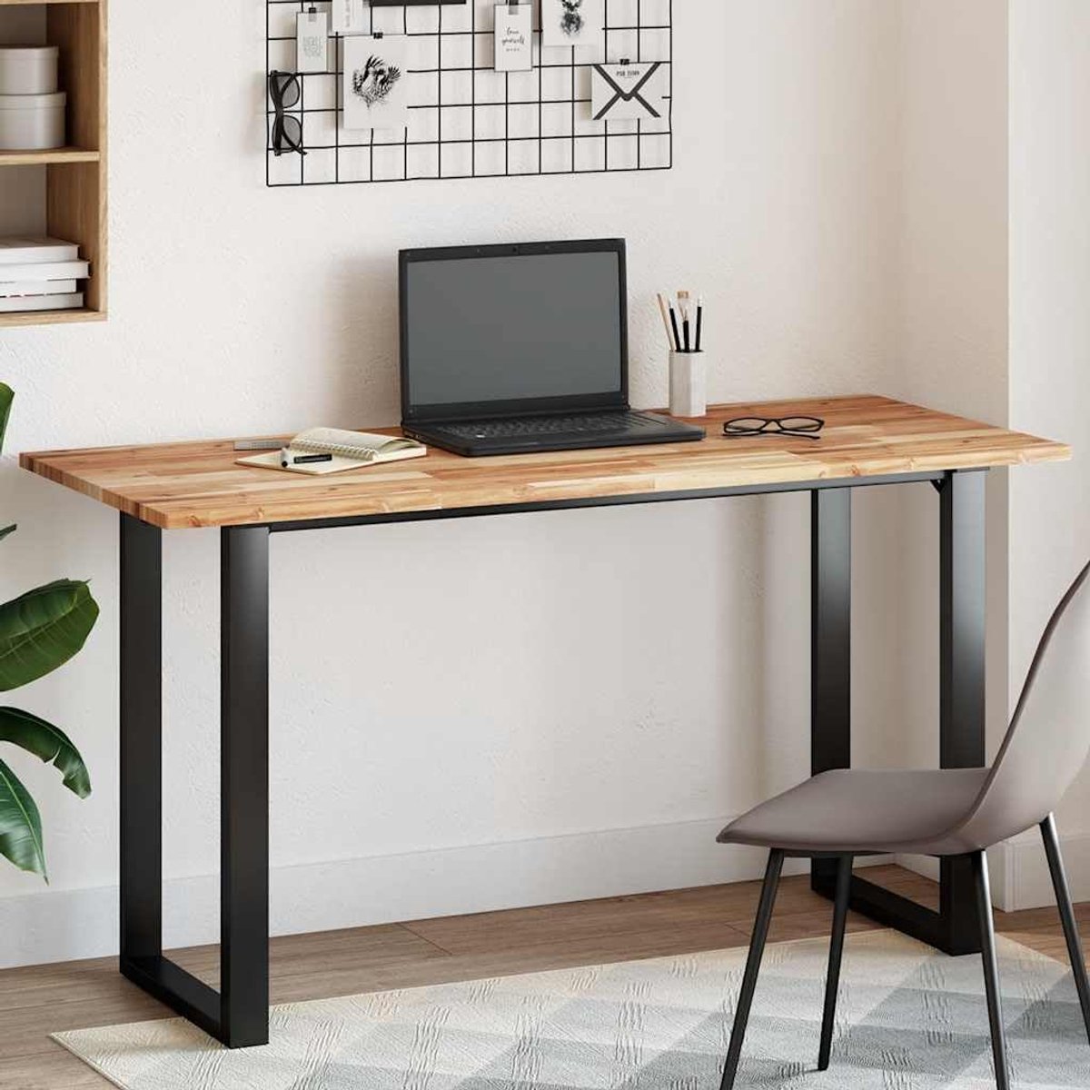 Rechthoekig Massief Hout, Bureaublad voor Dineren, Koffie, Bistro en Bijzettafels (120x60x2 cm)