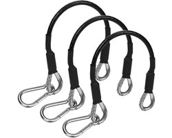 3 Stuks Verlengkabels voor de Sportschool+3 Stuks Karabijnhaken, 25cm Verlengkabels voor Fitness Compatibel met Bowflex voor LAT/Tricep Pull Down en Beenoefeningen Thuis Sportschool Apparaat