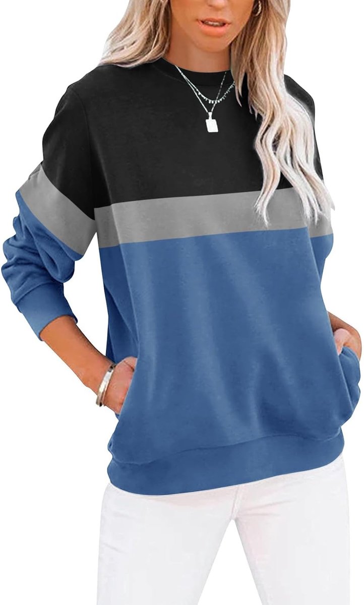 Sweatshirt Dames T-shirts Lange Mouw Ronde Hals Tops Basic Shirt Dames Tees Losse Fit Casual Comfortabel Bovendeel