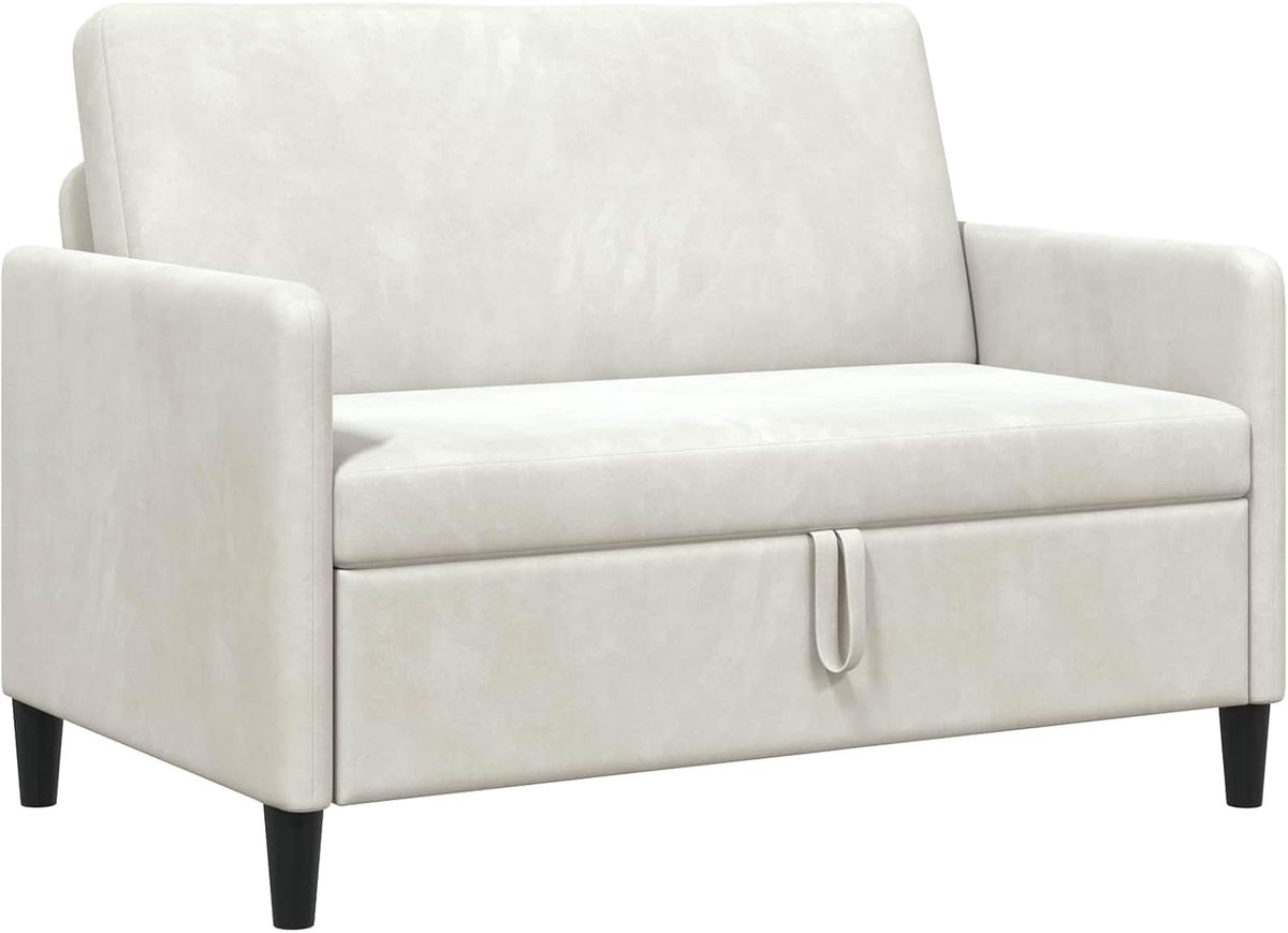 Sofa met opbergruimte, crèmekleurig, 122 x 78 x 87 cm, polyester