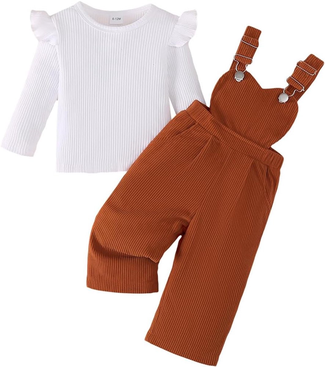 Zomeroutfits voor babymeisjes, met ruches, korte mouwen, geribbelde top, bloemen/hartpatroon, overalls, shorts met zak, schattige 2-delige kledingset