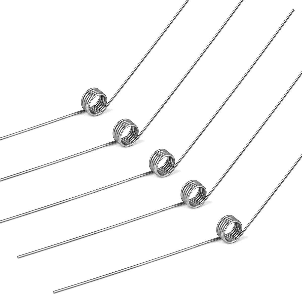 Torsieveren van roestvrij staal draaddiameter 0,5 mm binnendiameter 4 mm armlengte 40 mm hoek 135° 5 omwentelingen rechts 0,5 x 4 x 40 mm