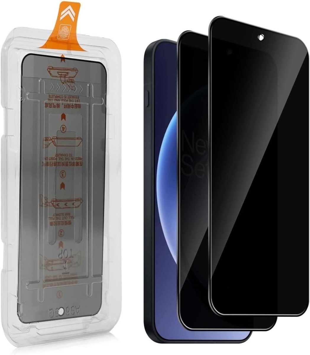 Screen Protector voor Oneplus 15, gehard glas, [automatische installatie], 2 stuks, 9H hardheid, anti-spionage privacyfolie