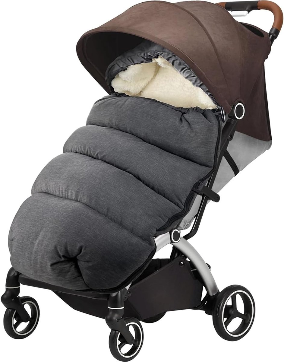 Warm en Comfortabel Voetenzak voor Kinderwagens - Donkergrijs, Geschikt voor Alle Modellen, Waterafstotend en Ademend Polyester