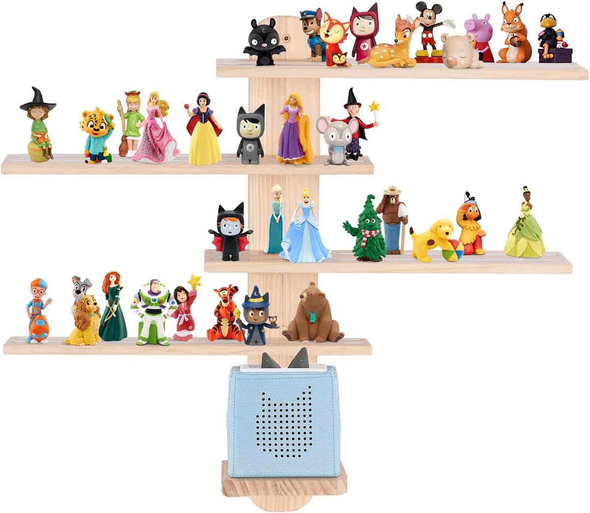 Magnetisch rek voor Tonie Box en Tonies, voldoende ruimte voor maximaal 50-60 Tonie-figuren, voor jongens en meisjes, verticale stangen