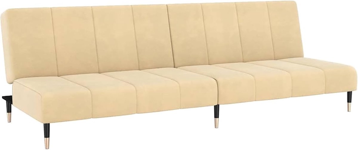 Slaapbank 2-zits crème fluweel, dagbed, slaapbank, logeerbed voor woonkamer, kantoor, logeerkamer, kleine ruimtes, 375883