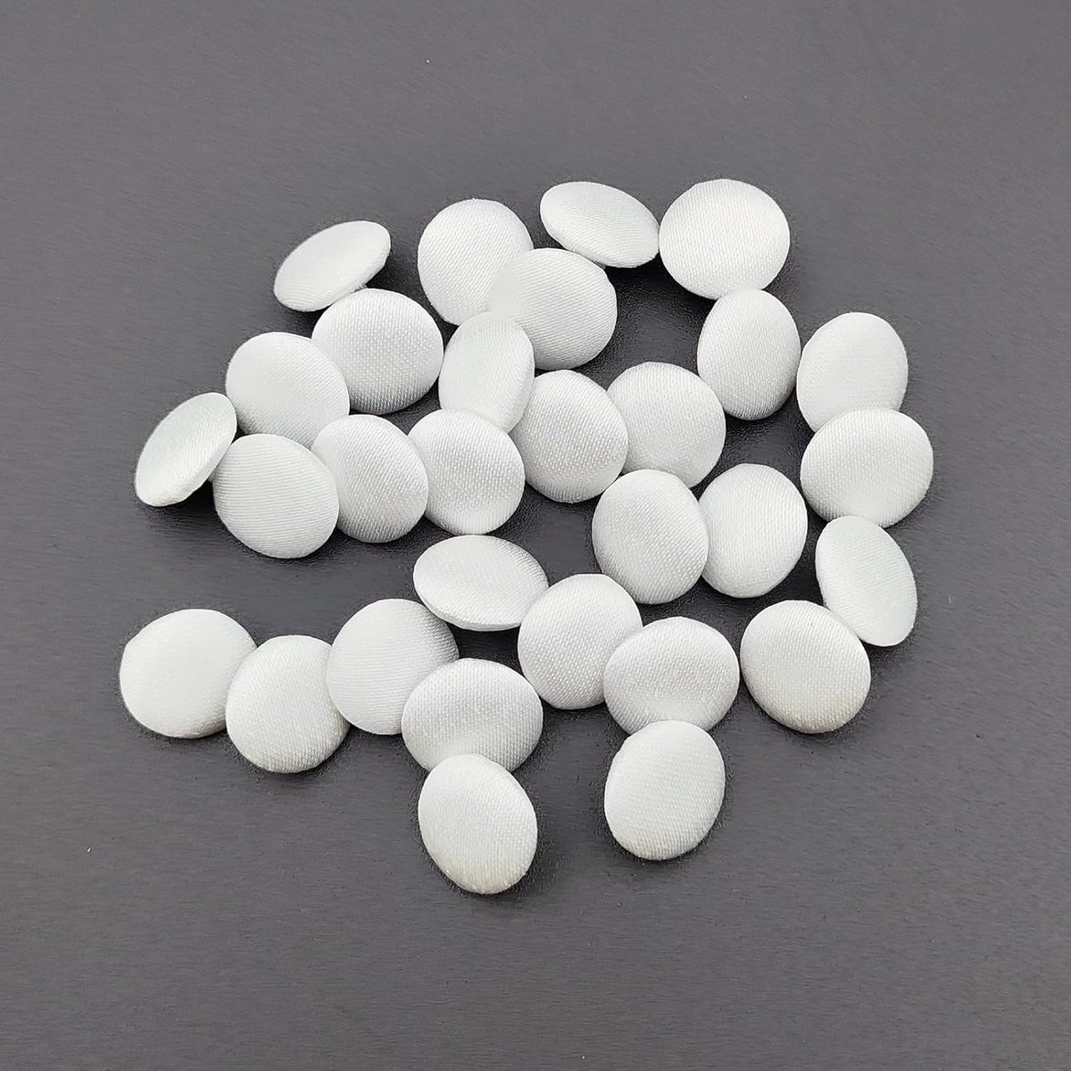 30 Stuks Ivoor 12.5mm Satijn Stof Doek Bedekt Knopen Met Schacht Ronde Knoppen Voor Bruiloft Bruidsjurk Diy Naaien Kleding Jurk Handgemaakte Craft