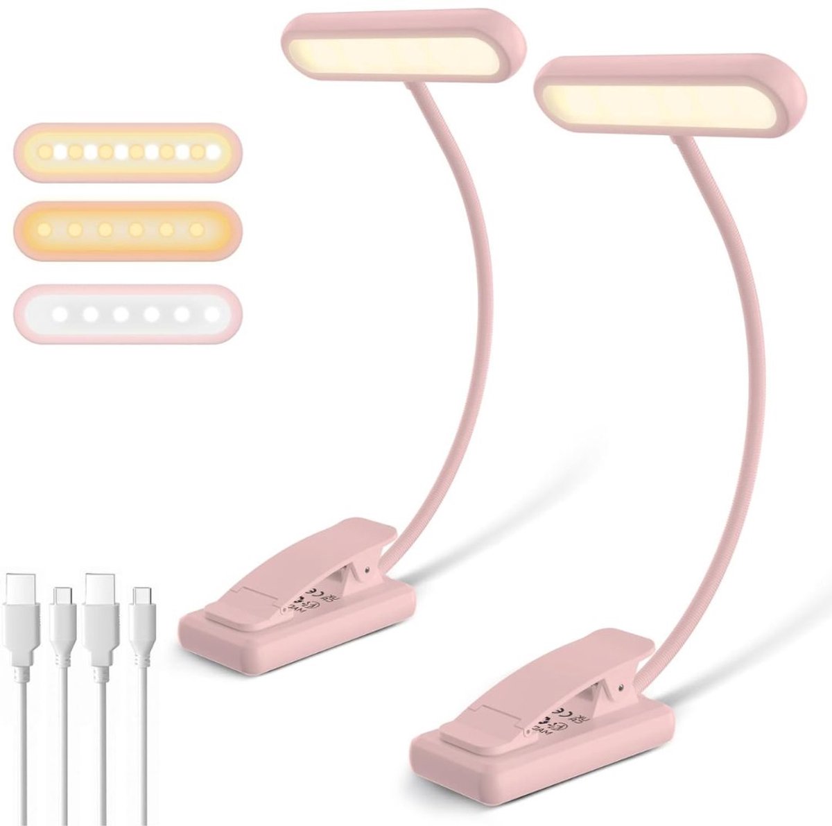 Zolvano® Leeslampje voor Boek - Loeplamp voor in Bed - Lamp met Klem- 2 stuks