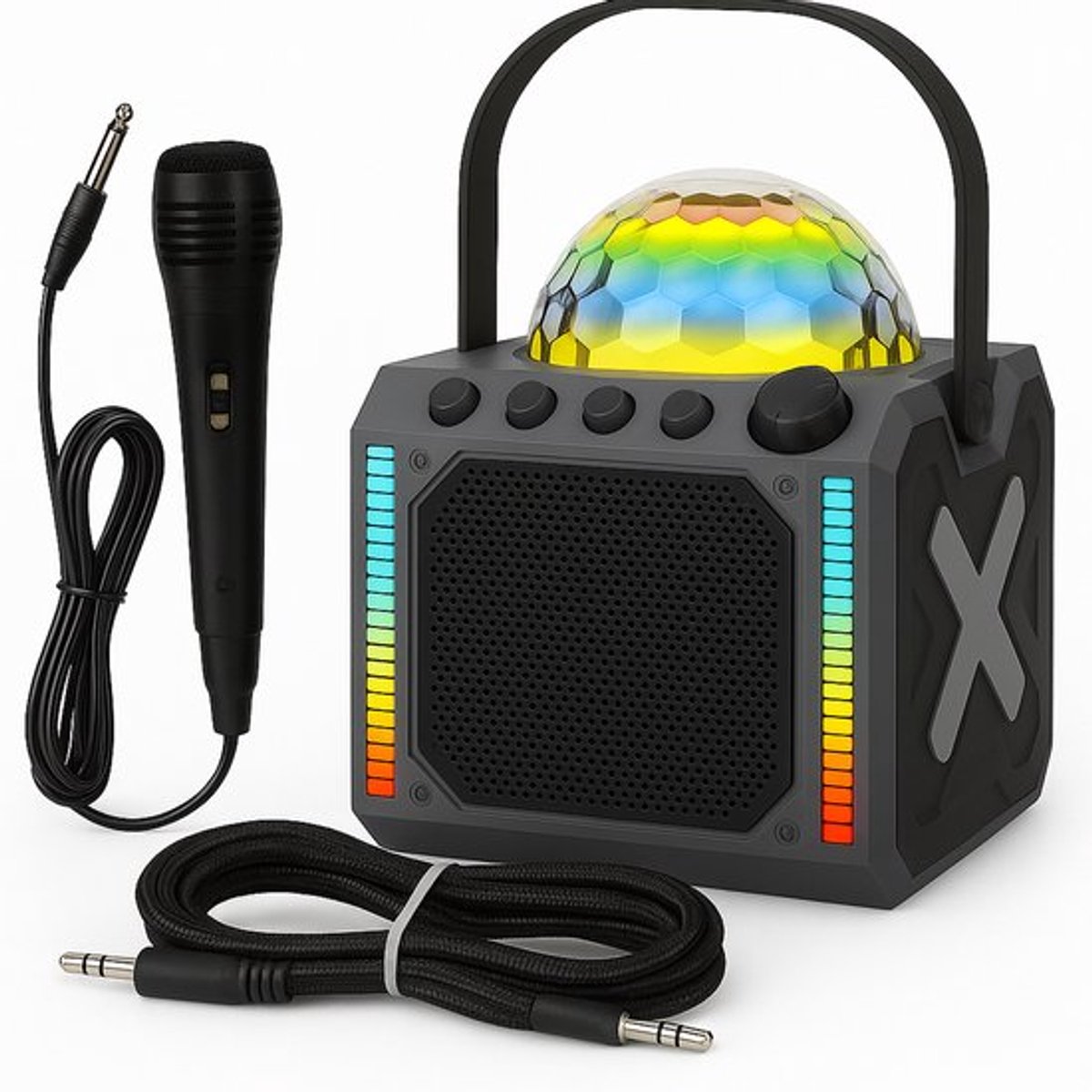 Karaoke Set kinderen met Microfoon & Disco Bal - KaraokeSet Kind met Bluetooth - Karaoke Machine - Zwart