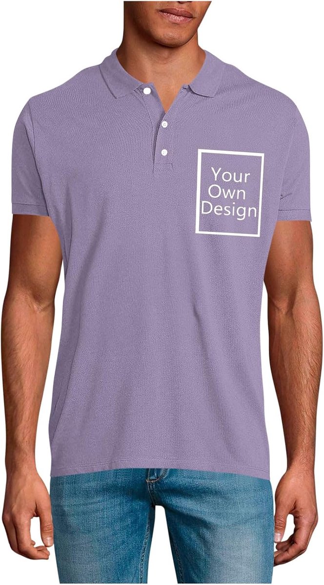 Personalisierte Poloshirt Herren Damen - Polo Shirts Bedrucken Lassen mit Logo/Foto/Text, Tshirt Selbst Gestalten T-Shirt ideal für Uniformen, Firmenevents, Teamausflüge Geschenke Personalisiert S-5XL