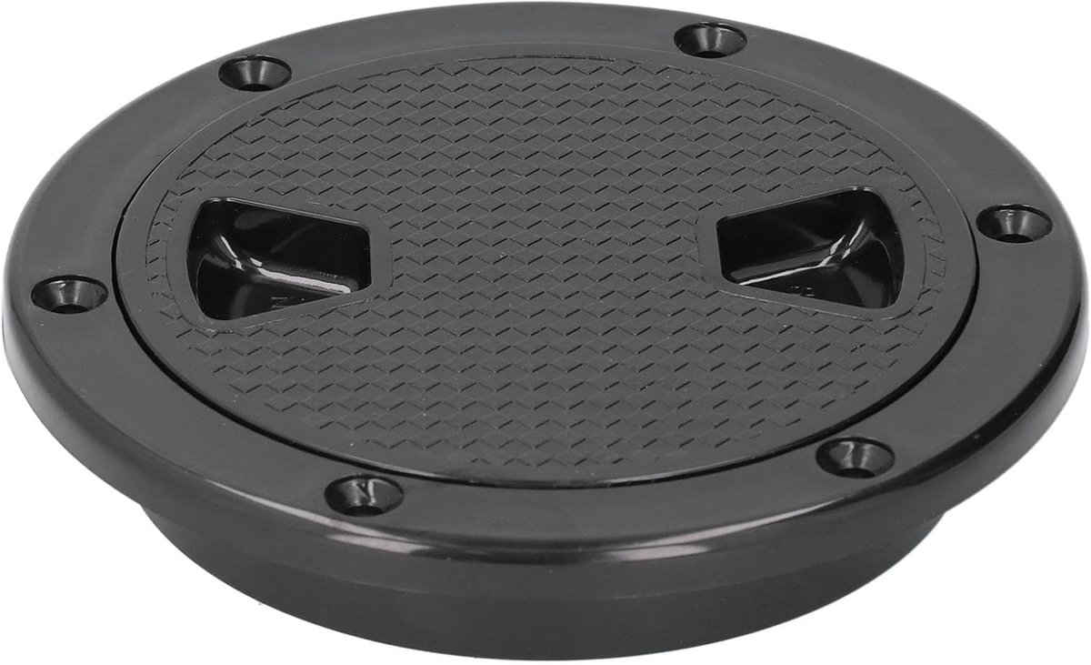 4" dekplaat, ABS kunststof rond antislip zwart bootluik, inspectieluik afneembare afdekking voor marine, jacht