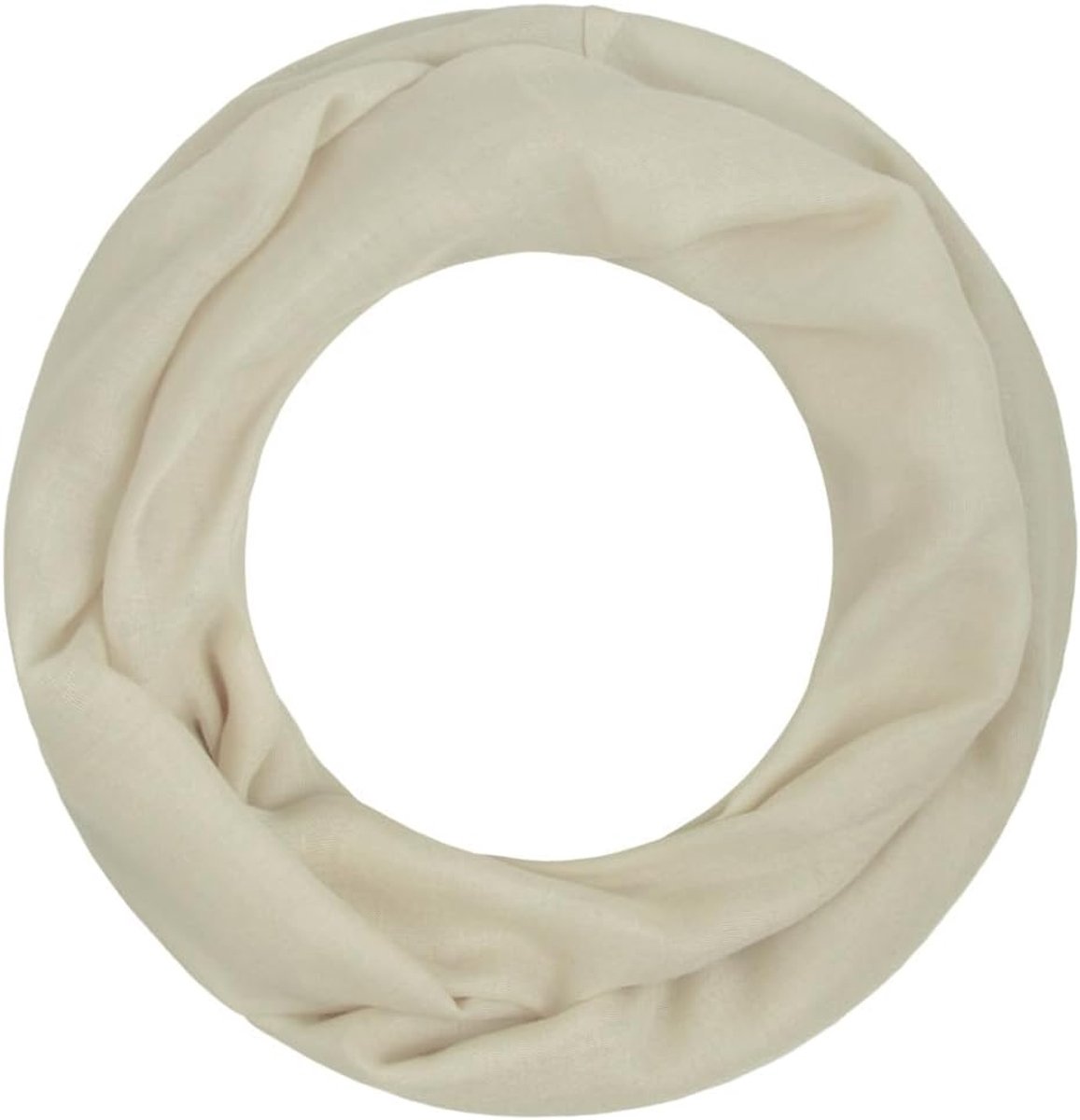 Loop Alice Smalle damessjaal, loop lentesjaal, ronde sjaal, effen, uniseks, crème