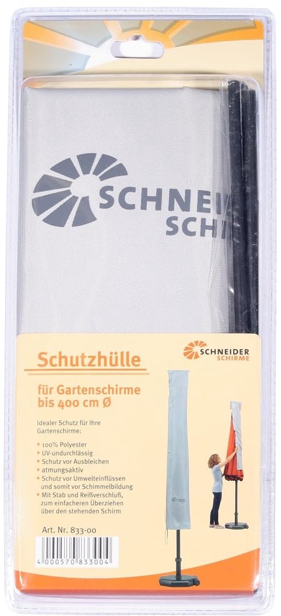 Famanu Beschermhoes voor parasols, zilvergrijs, geschikt voor parasols tot ca. 400 cm Ø