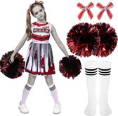 Spooktacular Creations Halloween Zombie Cheerleader Kostuum Outfit voor Meisjes - maat L