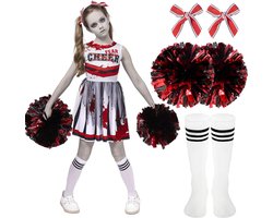 Spooktacular Creations Halloween Zombie Cheerleader Kostuum Outfit voor Meisjes - maat L