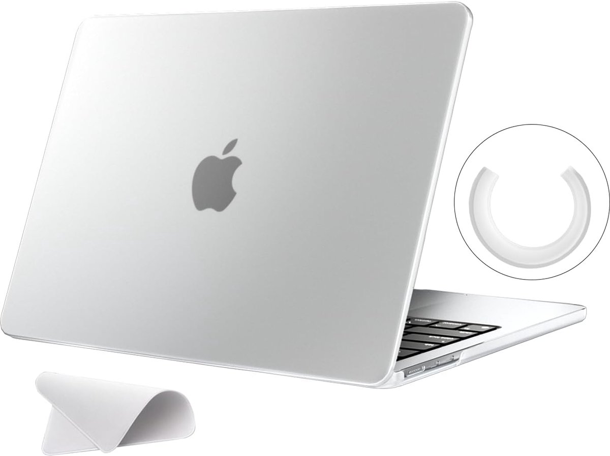 Hoes compatibel met MacBook Air 13 inch M5 A3449 M4 A3240 M3 A3113 M2 A2681, 2026 2025 2024 2022 release, anti-kraken Case voor MacBook Air 13,6 inch, mat transparant