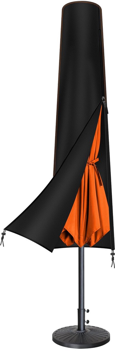 Famanu Beschermhoes voor parasol, 3-3,5 m, parasolhoes 190 x 30/50 cm wit