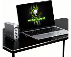 15-in-1 USB C dockingstation voor Dell Alienware M18 R2 R1 area-51 18 inch gaming-laptops, met 360° draaivoet, 2 x 4K HDMI en 1 x DP, 10 Gbps USB-gegevensoverdracht, RJ45, audio, SD/TF